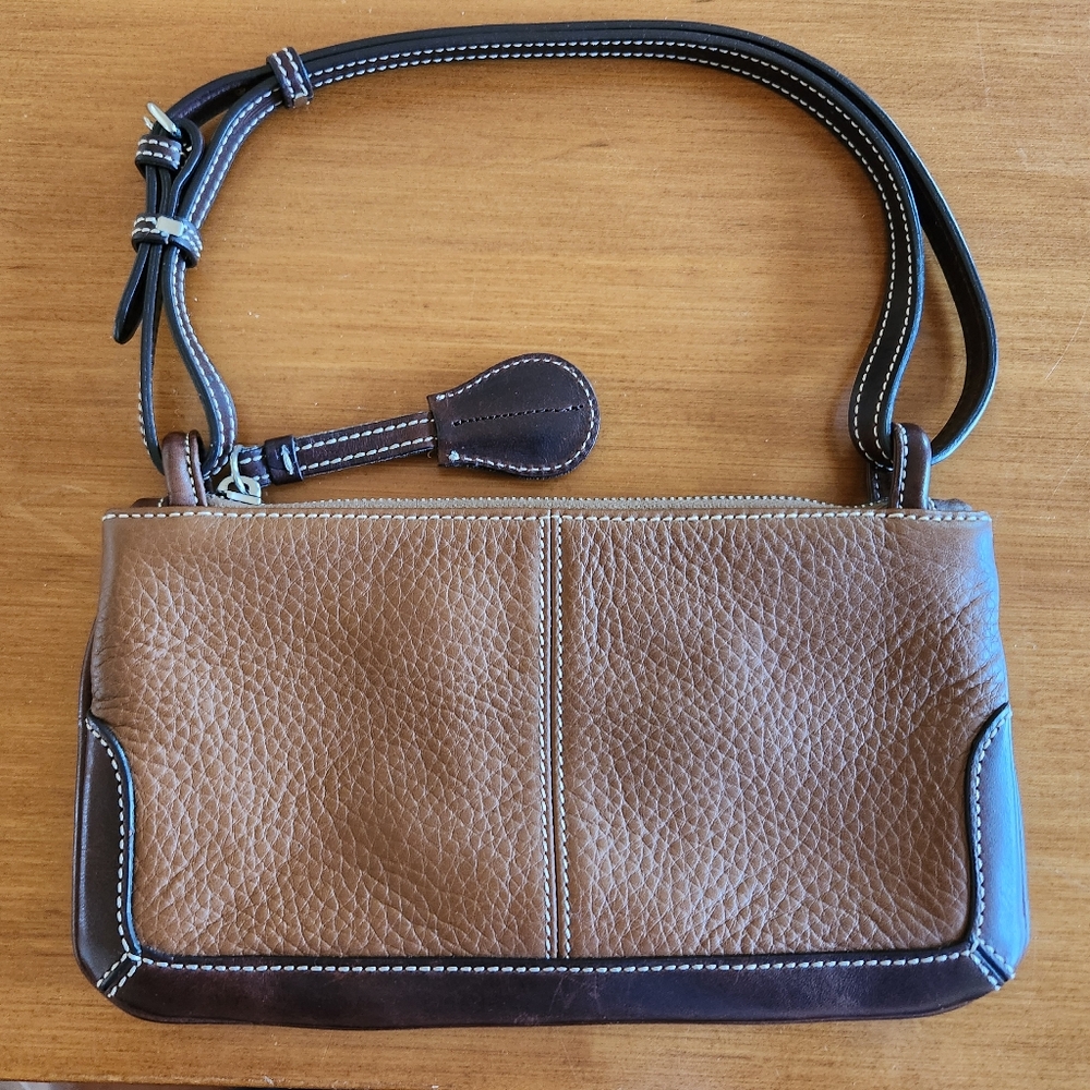 Dooney & Bourke Brown Leather Shoulder Bag - Picture 2 of 8